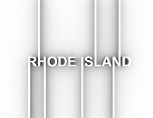 Image relative to USA travel. Rhode Island state name in geometry style design. Creative vintage typography poster concept. 3D rendering