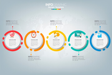Infographic design vector and  icons can be used for workflow layout, diagram, report, web design. Business concept with options, steps or processes.