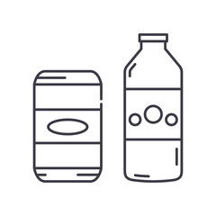 Soda icon, linear isolated illustration, thin line vector, web design sign, outline concept symbol with editable stroke on white background.