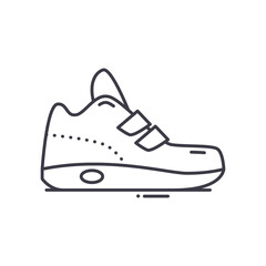 Sneakers icon, linear isolated illustration, thin line vector, web design sign, outline concept symbol with editable stroke on white background.