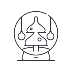 Snow globe icon, linear isolated illustration, thin line vector, web design sign, outline concept symbol with editable stroke on white background.