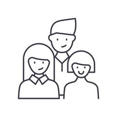 Teamwork skills icon, linear isolated illustration, thin line vector, web design sign, outline concept symbol with editable stroke on white background.