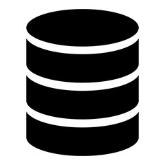 シンプルなデータベースのアイコン/白黒