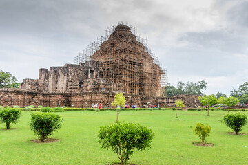 ancient Indian architecture of Konark Sun temple currently under ruins.This temple is a world...