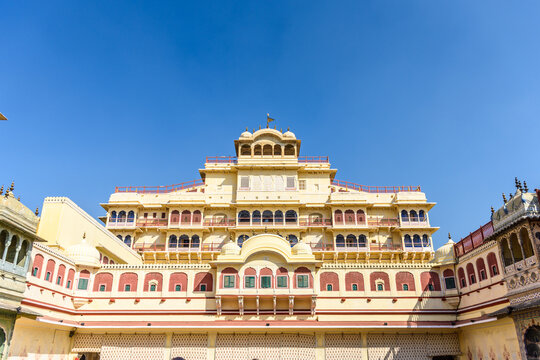 Golden door handle in City Palace. Jaipur, India
