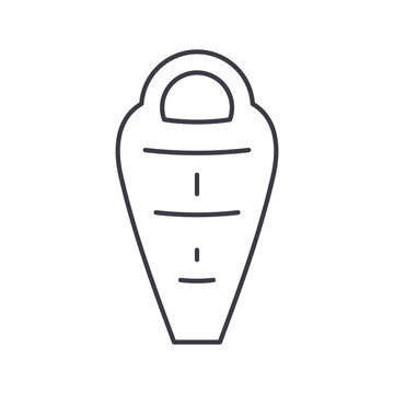 recommend clip art: Sleeping bag icon, linear isolated illustration, thin line vector, web design sign, outline concept symbol with editable stroke on white background.