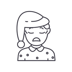 Sleepy icon, linear isolated illustration, thin line vector, web design sign, outline concept symbol with editable stroke on white background.