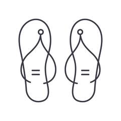 Slippers icon, linear isolated illustration, thin line vector, web design sign, outline concept symbol with editable stroke on white background.