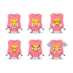 Baby swimsuit cartoon character with various angry expressions