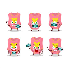 Photographer profession emoticon with baby swimsuit cartoon character