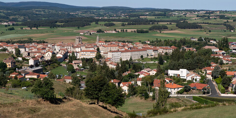 Picturesque town of Saugues in Auvergne, France