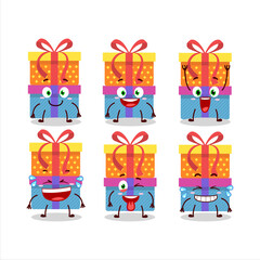 Cartoon character of double box gift with smile expression