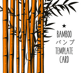 Bamboo card template. vector graphic art shape illustration isolated on white background.