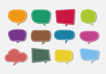 speech bubble cut paper design template. Vector