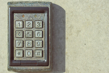 numeric keypad on wall