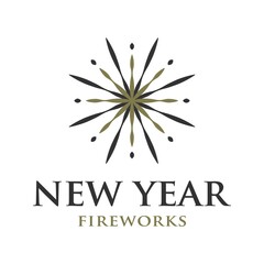 New Year's fireworks or firecrackers logo design