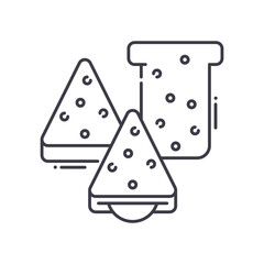 Sadwich icon, linear isolated illustration, thin line vector, web design sign, outline concept symbol with editable stroke on white background.