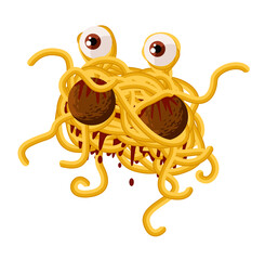 flying monster spaghetti creature with eyes © matiasdelcarmine