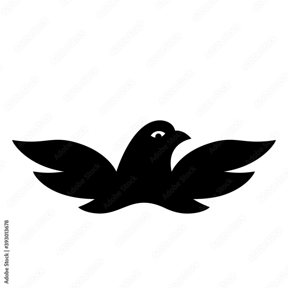 Sticker flying bird vector