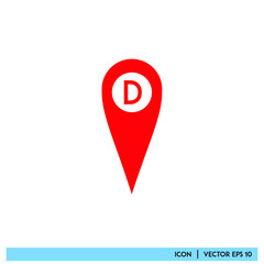 Icon vector graphic of mark point, mark location, good for template web app etc