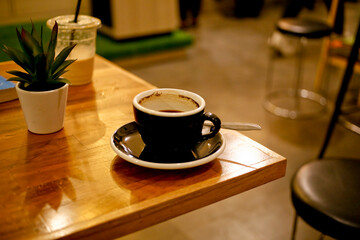 cup of coffee on a table