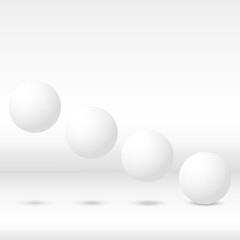 Falling 3D grey balls. Vector.