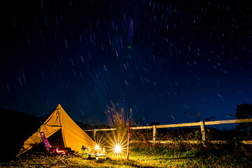 星空とテント
