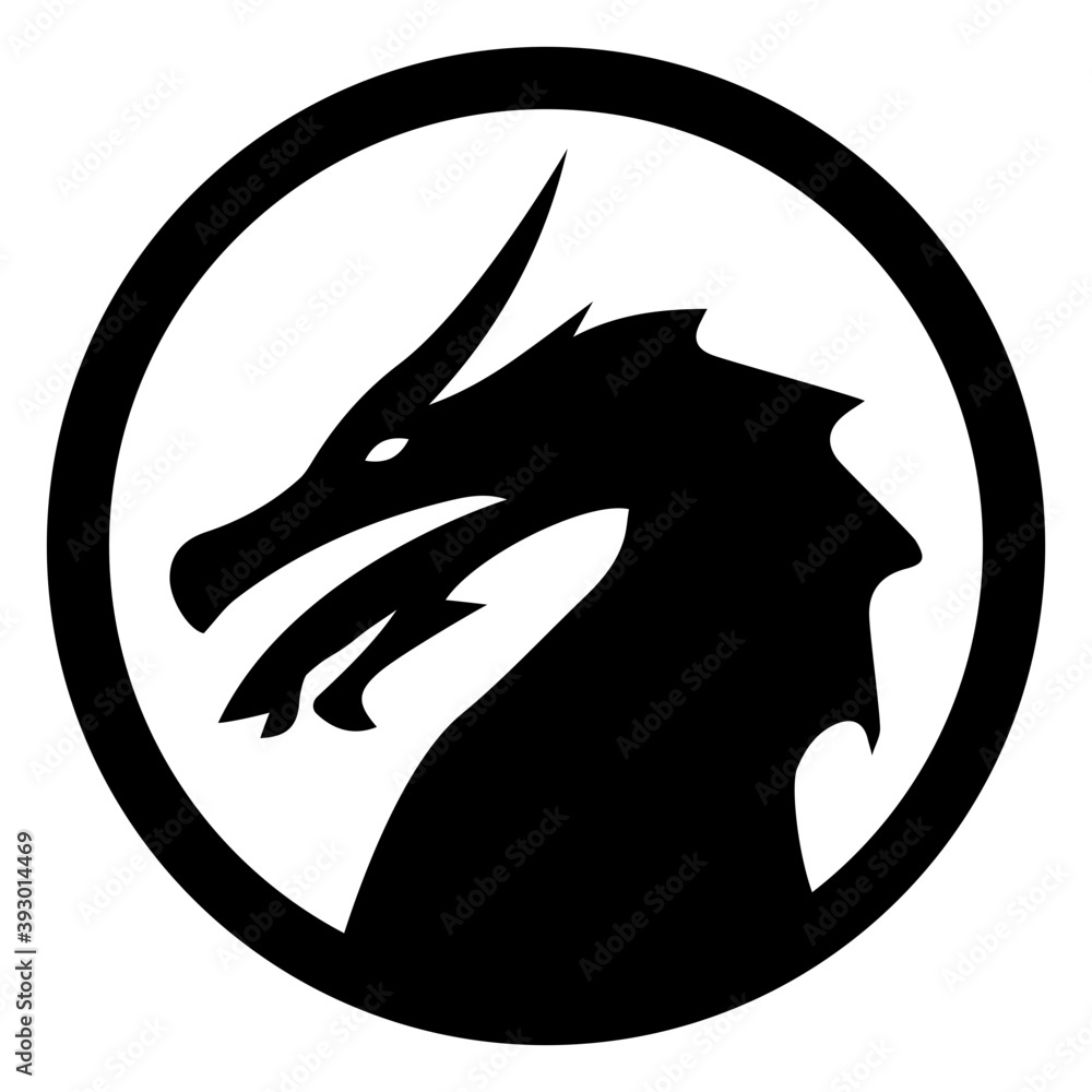 Sticker Dragon Symbol Vector 