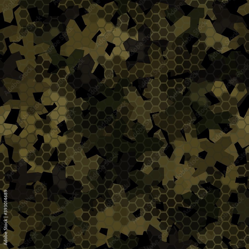 Poster Camouflage seamless pattern background masking camo repeat print