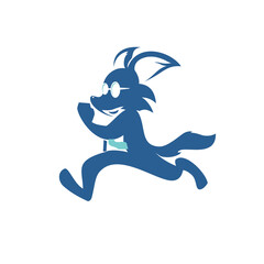 simple playful running fox mascot vector illustration