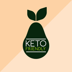 vintage ketogenic diet keto friendly food label vector icon