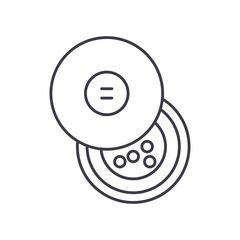 Round brush icon, linear isolated illustration, thin line vector, web design sign, outline concept symbol with editable stroke on white background.