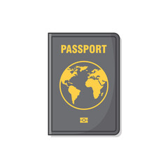 Passport Vector Icon Illustration. International Identification Document Flat Icon