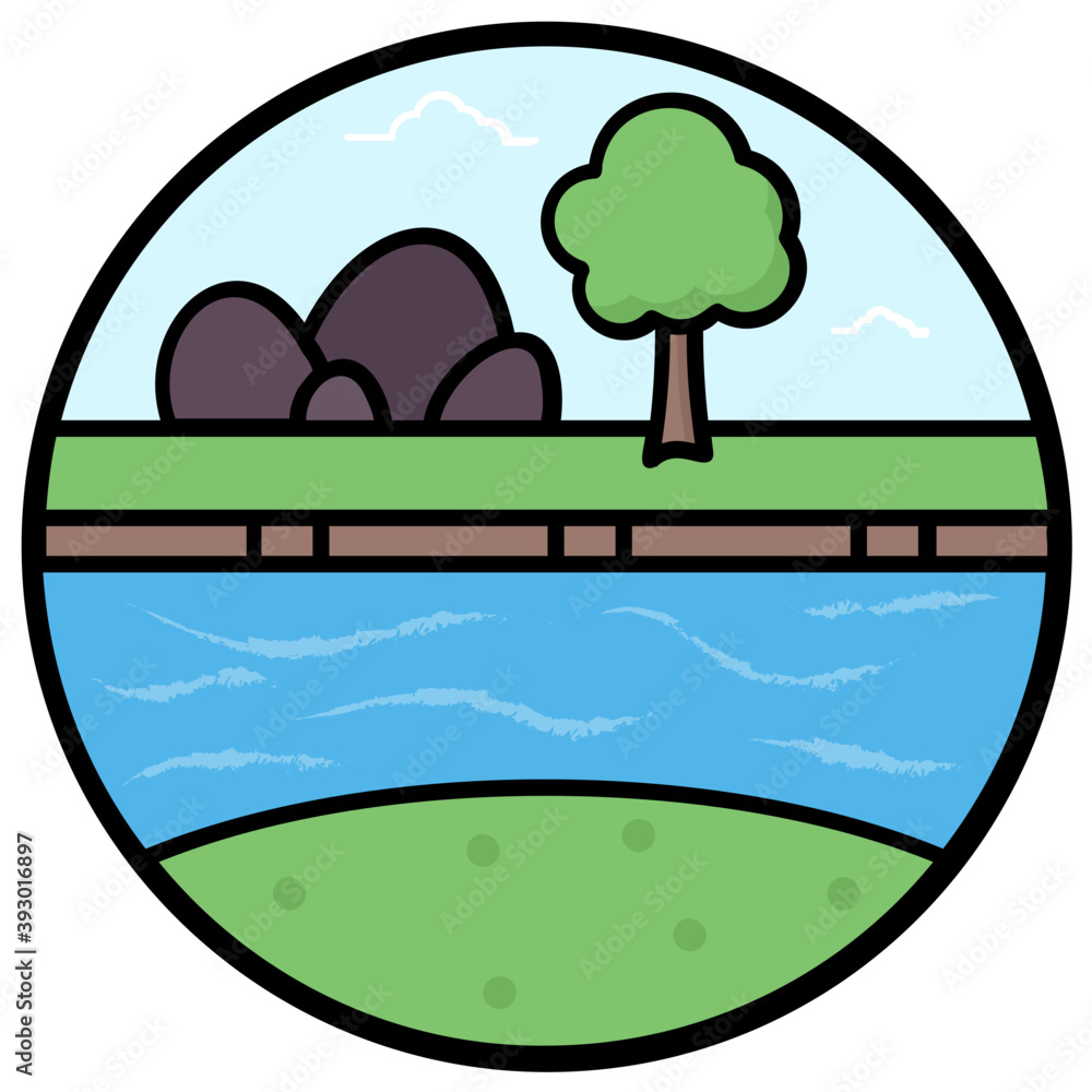 Wall mural Lake View Vector 