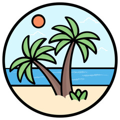 Flat Beachside Vector 