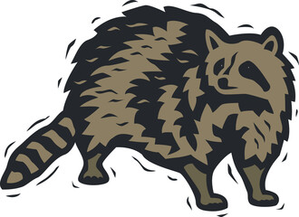 Naklejka na ściany i meble Illustration of a raccoon