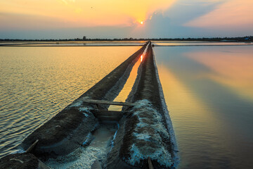 Landscape of Salt Farms in Thailand