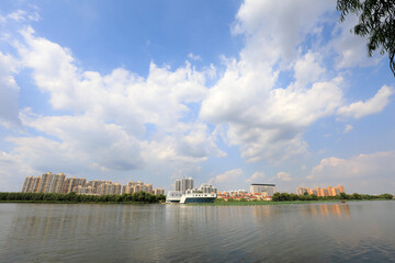 Fototapeta premium Waterfront City Scenery, North China