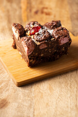 Delicious Rocky Road Slice, food background.