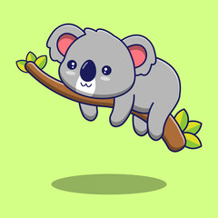 Cute koala sleeping icon illustration