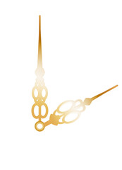 goldener großer und kleiner Uhrzeiger