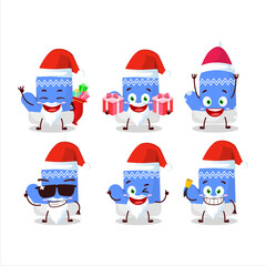 Santa Claus emoticons with new blue gloves cartoon character