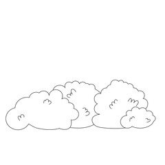 Black and white vector illustration of trimmed bushes for coloring. Landscaping