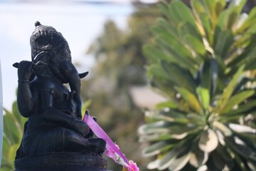 statue of a person in a park