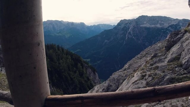 Mountain road to the Eisriesenwelt cave in Austria.