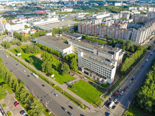 Russia, Kirov - July 13, 2019: Aerial view of the printing house