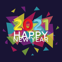 Vector illustration Happy New Year 2021