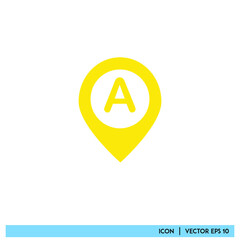 Icon vector graphic of mark point, mark location, good for template web app etc