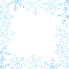 Fototapeta na wymiar 雪の結晶フレーム　正方形　ライトブルー