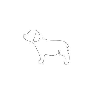 Dog puppy silhouette. Vector illustration